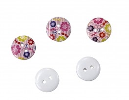 2gaats knoop Lichtroze met minifleur 18mm  5106