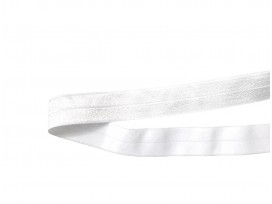 Elastisch biaisband wit  2 cm breed vouw tresband