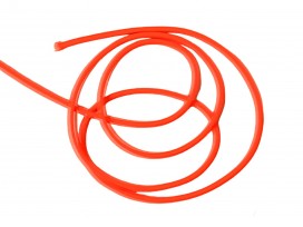 Fluor oranje koord elastiek  3 mm dik koordelastiek  De prijs is per meter en "1" staat voor 1 meter