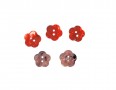 Bloemknoop van parelmoer rood  Doorsnee 18 mm  2-gaats knoop