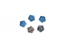 Parelmoer bloemknoop Blauw 12mm  274