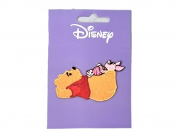 Winnie de Pooh applicatie   Winnie en Knorretjes samen  6.5 x 4 cm  Opstrijkbaar