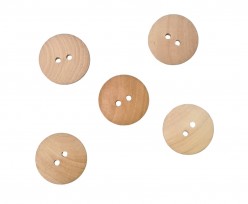 Houten knoop Glad Lichbruin 20 mm