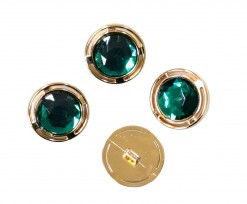 Diamant knoop Rond Groen 22mm  dia411