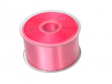 Satijnlint pink een rol van 25 meter, 50 mm breed. Dit dubbelzijdige satijnlint voelt heel zacht en natuurlijk aan. 100%PES